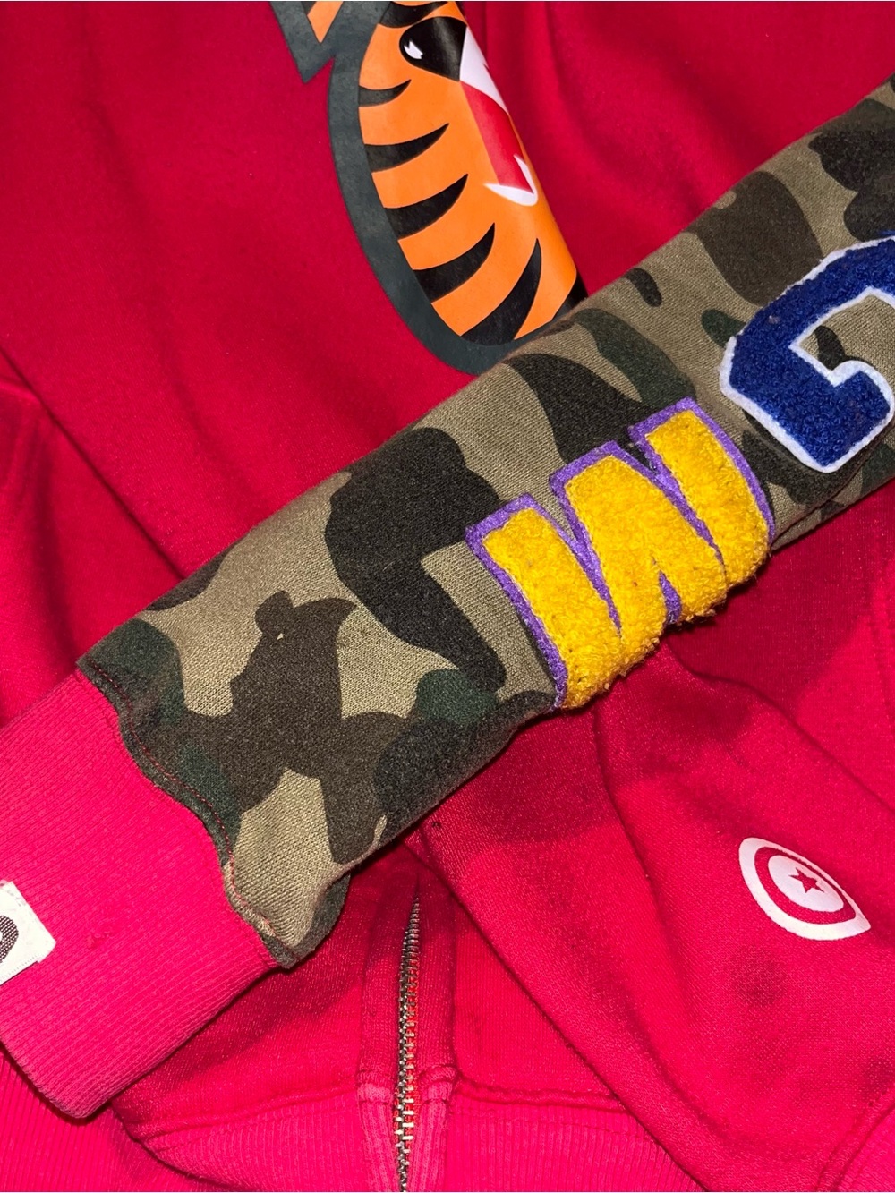 BAPE - A Bathing Ape Red Camo Full Zip Men's Size Large